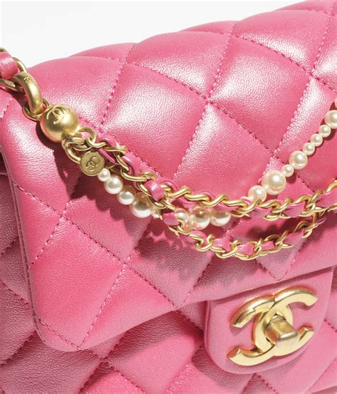 dark pink chanel mini flap bag|Mini Flap Bag Pearly Lambskin, Imitation Pearls & Gold.